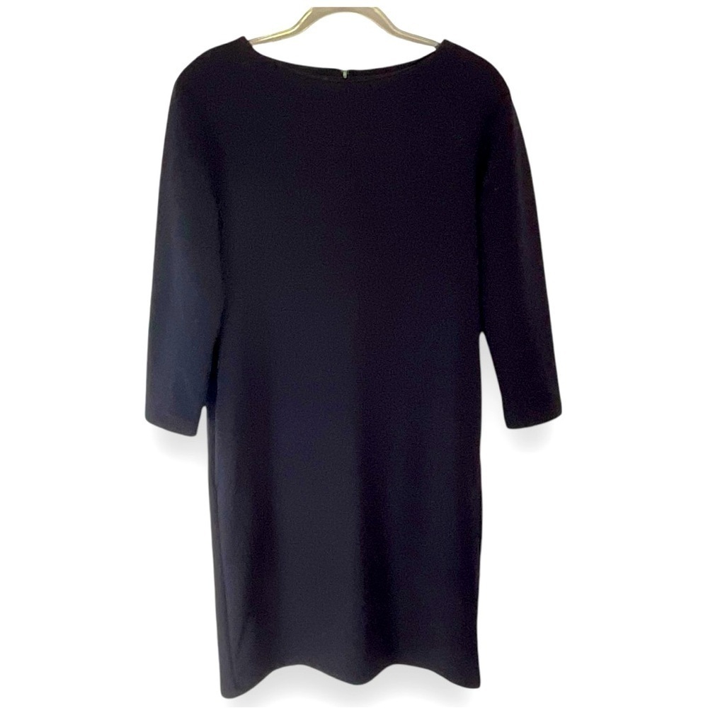 Uniqlo Dress Navy Blue Minimalist Jersey Longsleeve‎ Midi Fall Casual Size Small